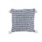 Kussen Tassel Blauw 45x45xh10cm Katoen  