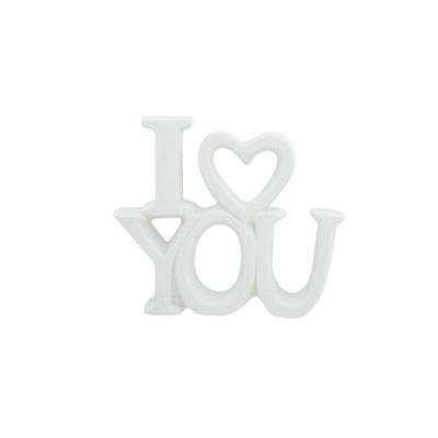 Ornament I Love You Matt  Wit 13,5x3xh11 ,7cm Andere Keramiek  Cosy @ Home