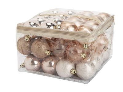 Kerstbal Set48 Mix Roze D6cm Kunststof 
