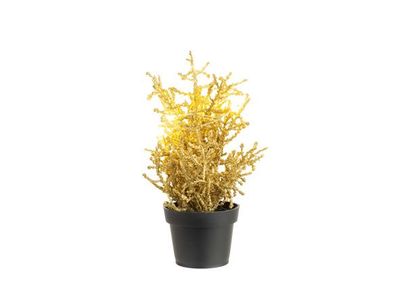 Kerstboom 7 Led Lights Glitter Goud 13x1 3xh22cm Kunststof Excl 2 Cr2032 Batt