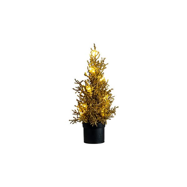 Kerstboom 15 Led Lights Glitter Goud 13x 13xh33cm Kunststof Excl 3 Aaa Batt 