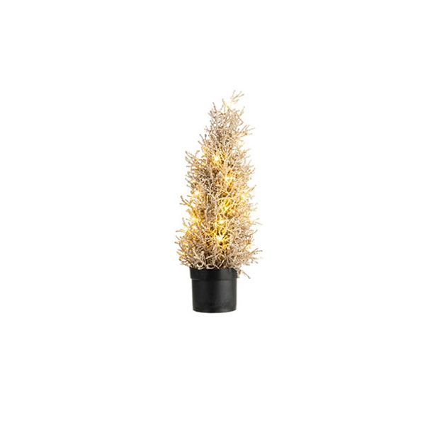 Kerstboom 25 Led Lights Glitter Champagn E 15x15xh43cm Kunststof Excl 3 Aaa Batt 