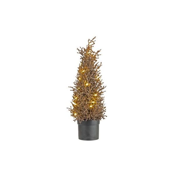 Kerstboom 25 Led Lights Glitter Koper 15 X15xh43cm Kunststof Excl 3 Aaa Batt 