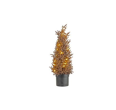 Arbre De Noël 25 Led Lights Glitter Cuiv Re 15x15xh43cm Plastic Excl 3 Piles Aaa  Cosy @ Home