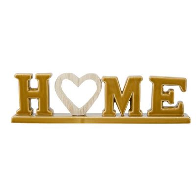 Letterdeco Home Wooden Heart Camel 30,3x 4,1xh8,4cm Dolomiet  Cosy @ Home