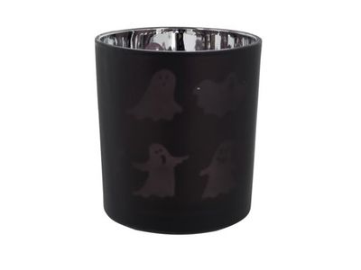 Theelichthouder Ghosts Bruin 10x10xh12cm  Glas