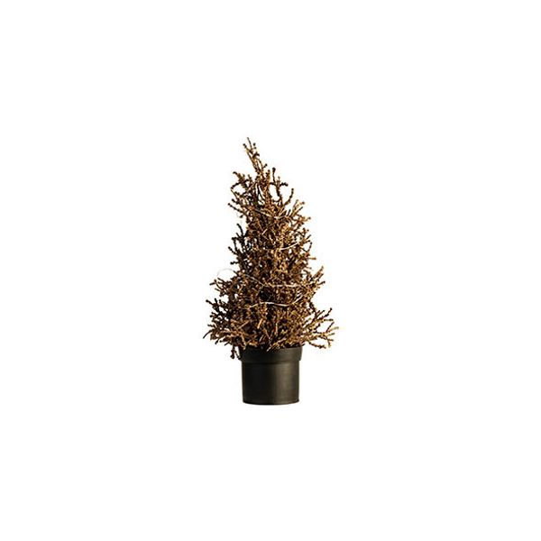 Kerstboom 15 Led Lights Glitter Koper 13 X13xh33cm Kunststof 