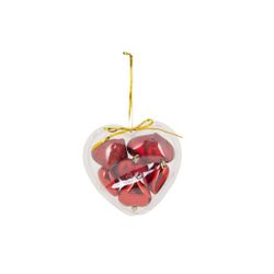 Kerstbal Set8 Heart Mix Rood D5cm Kunsts Tof 