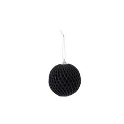 Cosy @ Home Boule Noel Wafeled Glitter Noir D8cm Foa M 