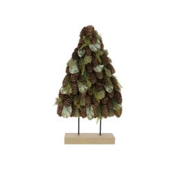 Boom Op Voet Pine Cones Groen 27x8,5xh48 Cm Kunststof 