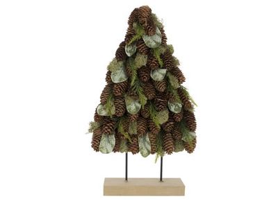 Boom Op Voet Pine Cones Groen 27x8,5xh48 Cm Kunststof