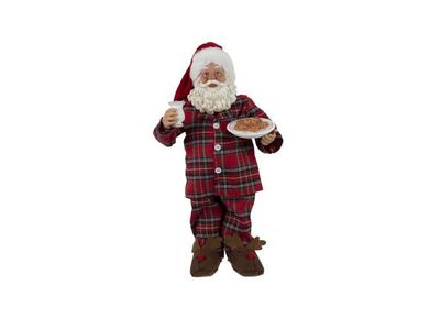 Santa In Pajamas Rood 20x14xh36cm Polyes Ter
