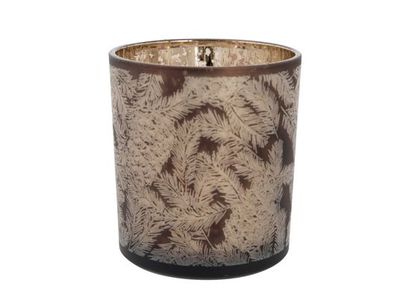 Theelichthouder Branches Bruin 10x10xh12 Cm Glas