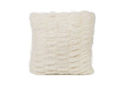 Kussen Crumpled Rabbit Fur Look Creme 45 X45xh10cm Polyester