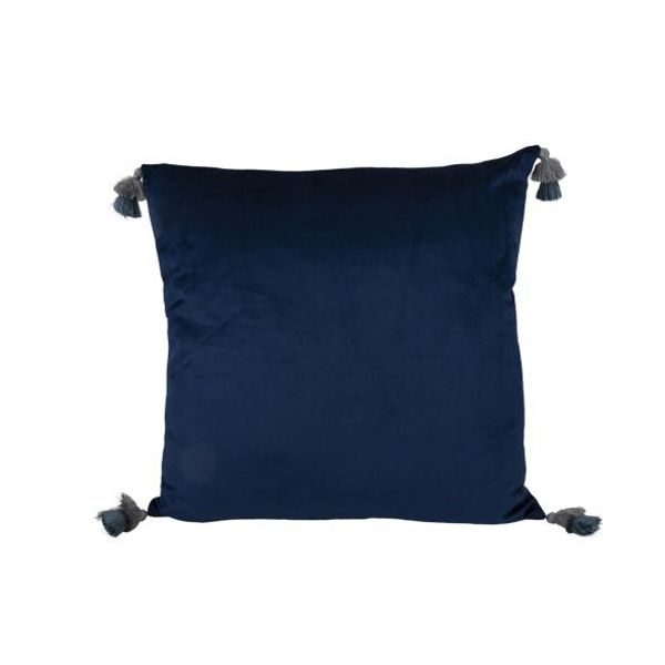 Kussen Flosh Donkerblauw 45x45xh10cm Pol Yester 