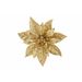 Kerstroos Clip Glitter Goud D15cm Kunsts Tof 