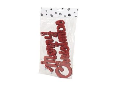 Hanger Set6 Merry Christmas Rood 30cm Ku Nststof