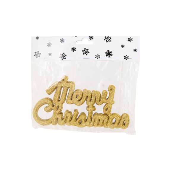 Hanger Set6 Merry Christmas Goud 20cm Ku Nststof 