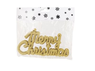 Hanger Set6 Merry Christmas Goud 20cm Ku Nststof