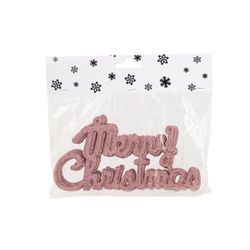 Hanger Set6 Merry Christmas Roze 20cm Ku Nststof 