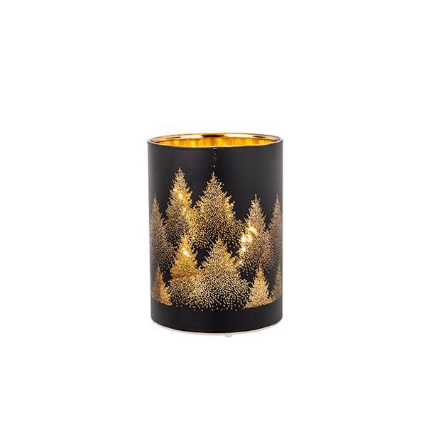 Lamp Xmas Trees Led Excl.3xaa Batt. Zwar T 9x9xh12cm Rond Glas 