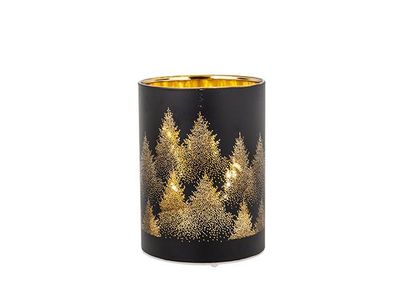 Lamp Xmas Trees Led Excl.3xaa Batt. Zwar T 9x9xh12cm Rond Glas