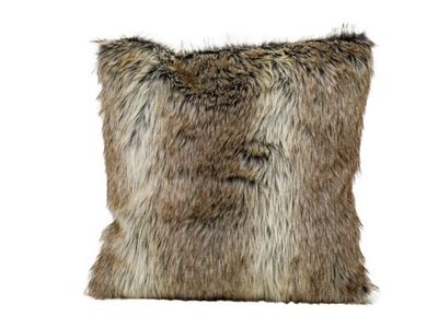 Coussin Faux Fur Brun 45x45xh10cm Polyes Ter