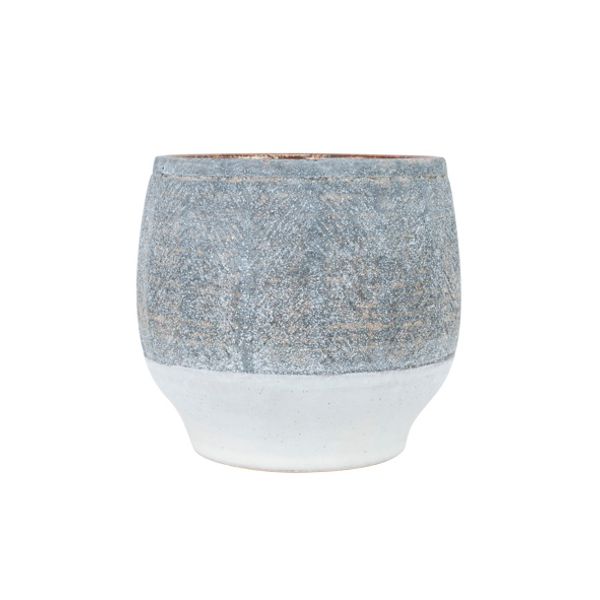 Cosy @ Home Bloempot Grey Wash Bruin 12x12xh11cm Ron D Aardewerk