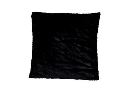 Coussin Faux Rabbit Fur Noir 45x45xh10cm Polyester