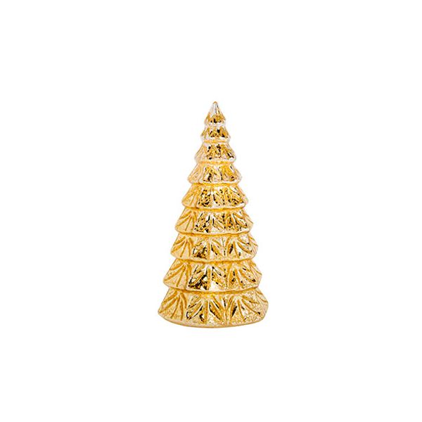 Lamp Kerstboom Incl. 3xlr44 Batt Goud 9x 9xh15cm Glas 