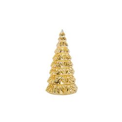 Lamp Kerstboom Incl. 3xlr44 Batt Goud 10 X10xh23cm Glas 