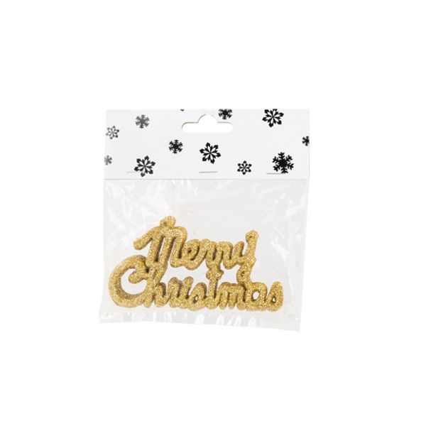 Hanger Set6 Merry Christmas Goud 10cm Ku Nststof 