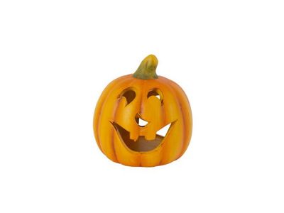 Citrouille Face Orange 10x9,5xh10,2cm Ov Ale Ceramique