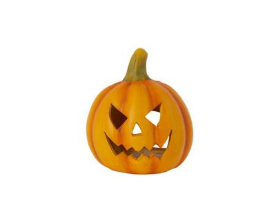 Citrouille Face Orange 15,7x15xh17,5cm R Ond Ceramique