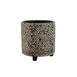 Cosy @ Home Cachepot Serra Grid Noir 15,5x15,5xh15cm  Rond Gres 