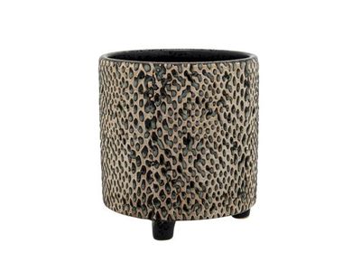 Bloempot Serra Grid Zwart 15,5x15,5xh15c M Rond Aardewerk