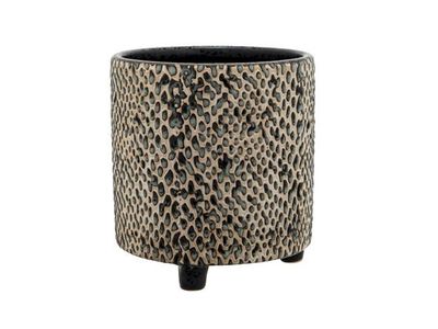 Bloempot Serra Grid Zwart 11,5x11,5xh11c M Rond Aardewerk