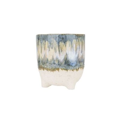 Bloempot Colormix Glazing Blauw 13x13xh14cm Rond Aardewerk  Cosy @ Home