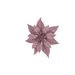 Kerstroos Clip Glitter Roze D18cm Kunsts Tof 