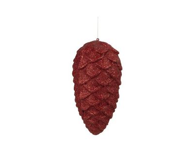 Denappel Hanger Glitter Rood 14x14xh25cm  Kunststof