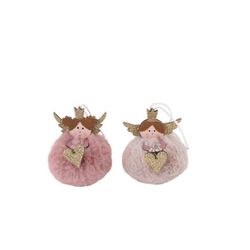 Hanger Angel 2ass Fur Roze 7x7xh8cm  