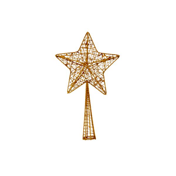 Kerstboompiek Star Glitter Koper 12x4xh2 8cm Kunststof 