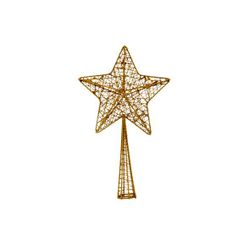 Kerstboompiek Star Glitter Koper 12x4xh2 8cm Kunststof 