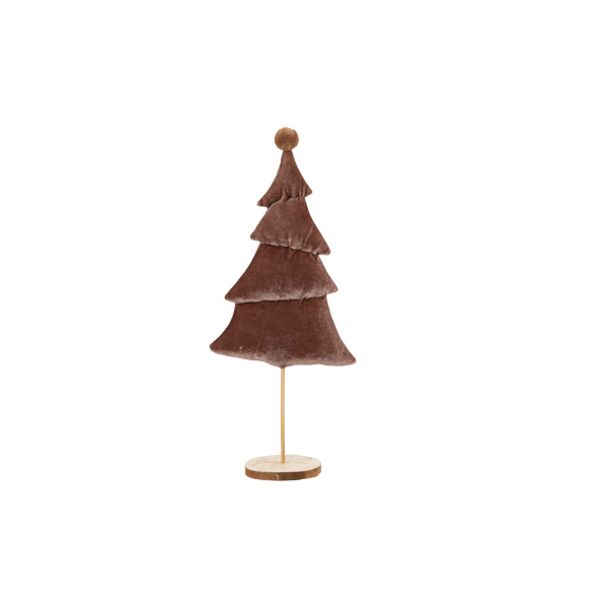 Kerstboom Ponpon Bruin 20x9xh44cm Textie L 