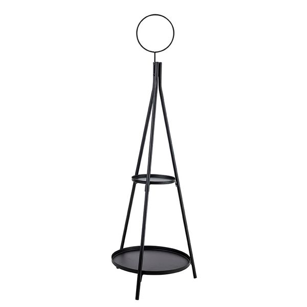 Cosy @ Home Etagere Cone Zwart 28x28xh79cm Rond Meta Al