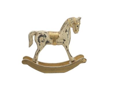 Schommelpaard Gold Creme 13,3x11xh4,6cm Hout