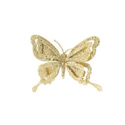 Vlinder Clip Glitter Goud 14x2xh10cm Kun Ststof 