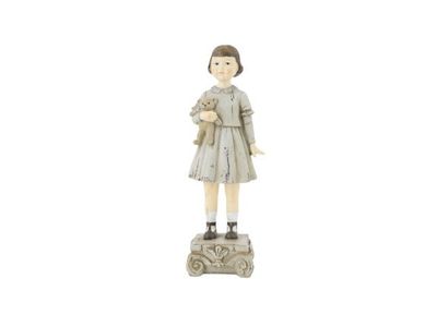 Figuur Girl With Bear Creme 9x7,2xh24,7c M Resin