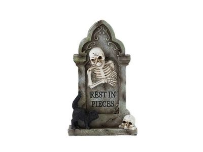 Grafsteen Skeleton Bruin 12x5xh20cm Poly Resin