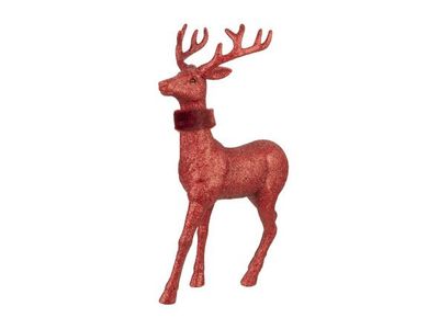 Hert Glitter Rood 35x10xh45cm Kunststof 